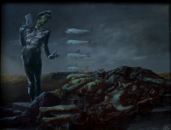 Alexandra Müller-Jontschewa | Antonius von Padua predigt den Fischen | Surrealismus Aktuelle