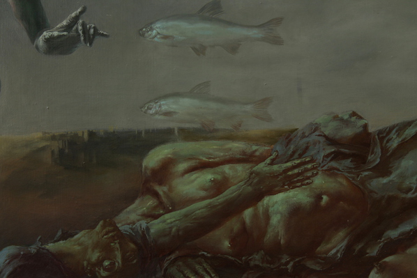 Alexandra Müller-Jontschewa | Antonius von Padua predigt den Fischen | Surrealismus Aktuelle