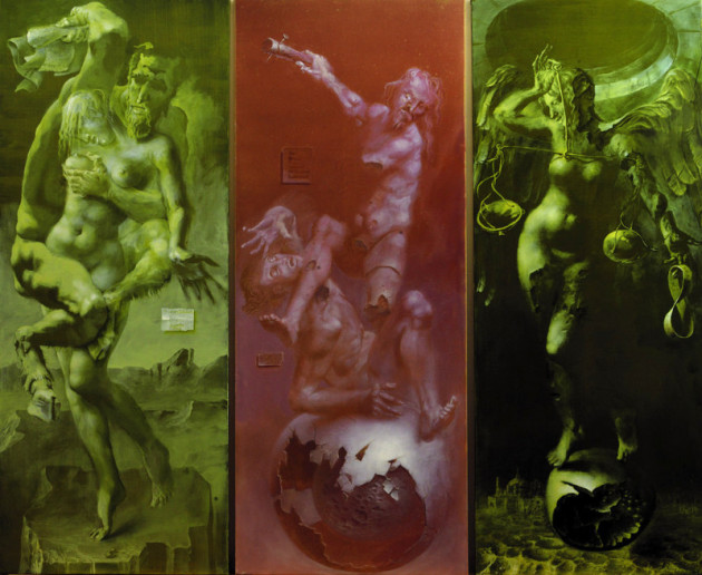 Hans-Peter Müller | Kain und Abel, Triptychon | Surrealismus Aktuelle