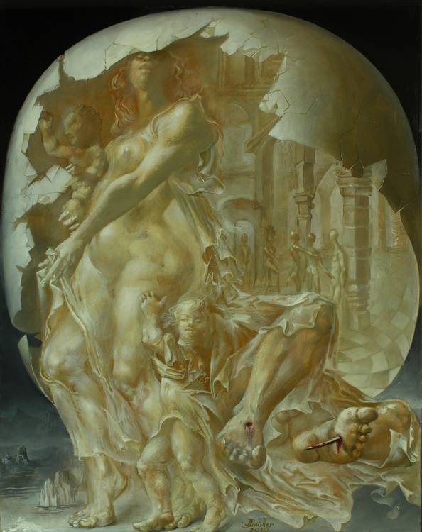 Hans-Peter Müller | Die heilige Familie - Magdalenenaltar | Surrealismus-Aktuelle.com