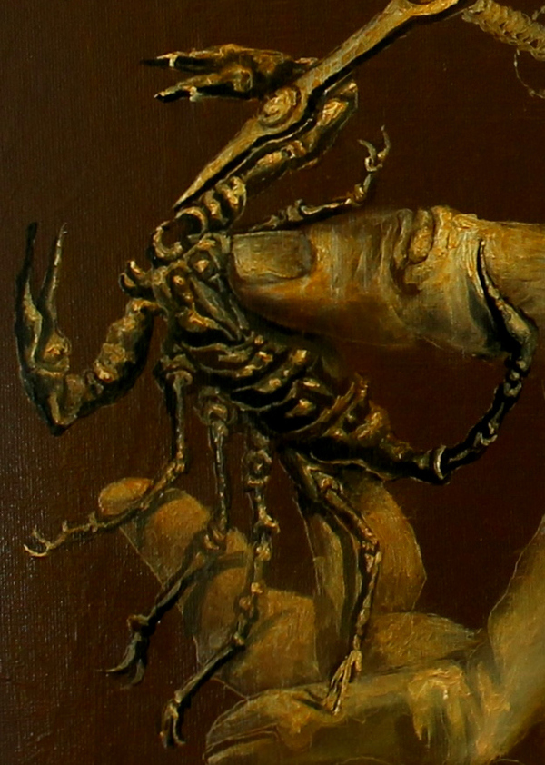 Hans-Peter Müller | Detailansicht Skorpion 8 | 2015 | Öl / Leindwand | Surrealismus-Aktuelle.com