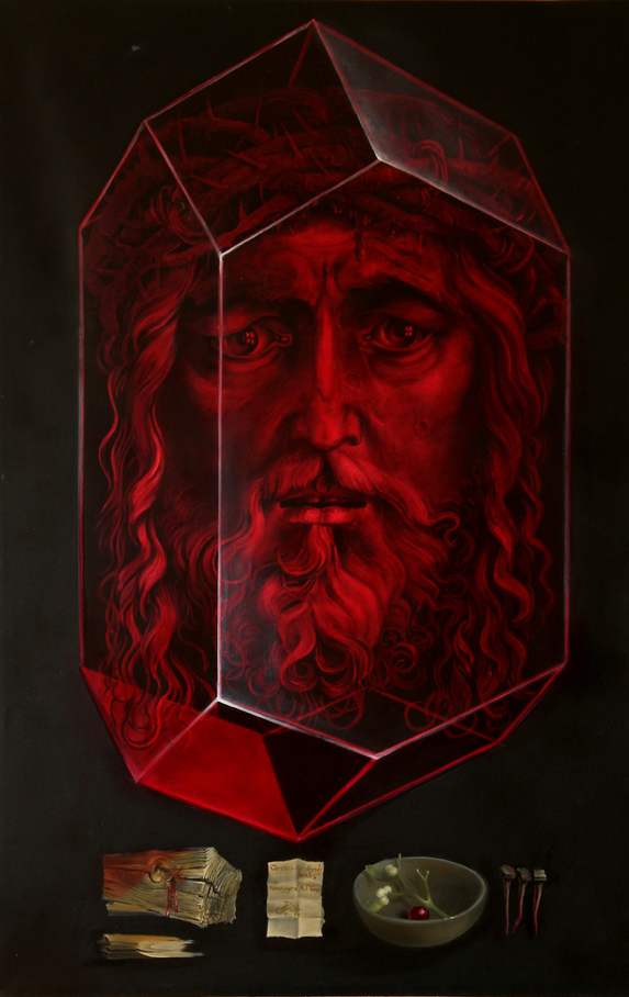 Hans-Peter Müller | Christos aus dem Abendland | Hommage à Albrecht Dürer | 2015 | Öl / Leindwand | Surrealismus-Aktuelle.com