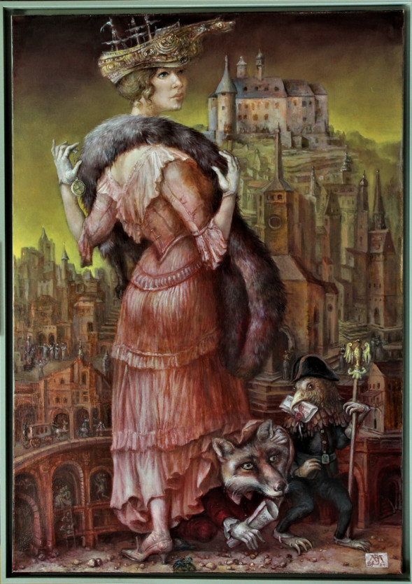 Alexandra Müller-Jontschewa | Die Dame mit Pelz | Surrealismus-aktuelle.com