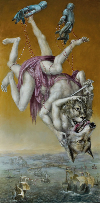 Alexandra Müller-Jontschewa | Der Kampf zwischen Achilles und Hektor | Surrealismus-aktuelle.com