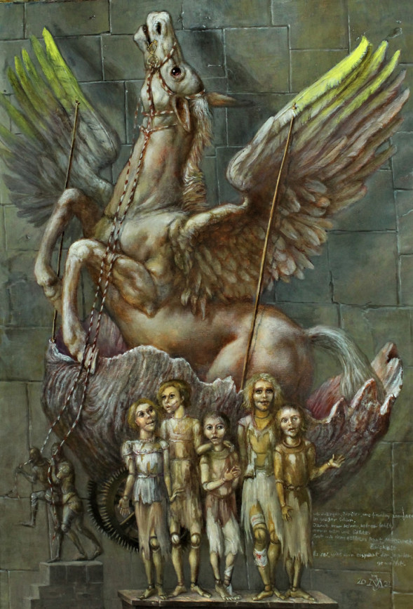Alexandra Müller-Jontschewa |  „Chor der grindigen Kinder“ nach Peter Hacks | Surrealismus-aktuelle.com