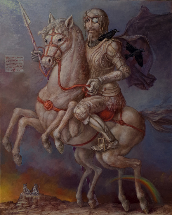 Alexandra Müller-Jontschewa | Odin auf seinem Pferd |2024| Surrealismus-aktuelle.com