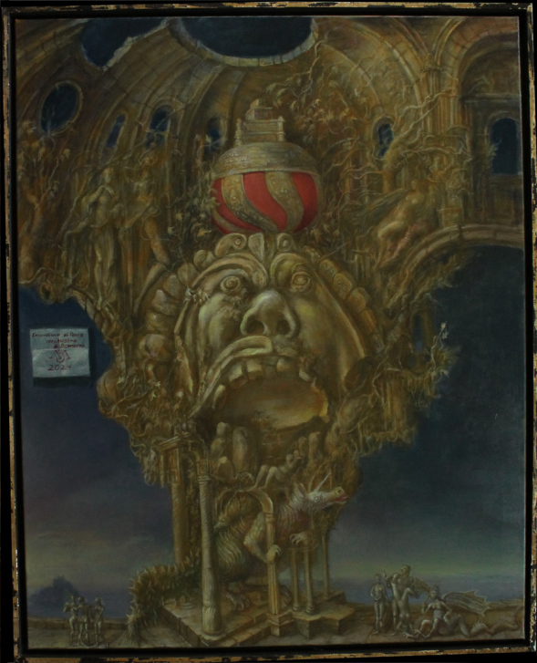Alexandra Müller-Jontschewa |Aztekenmaske |2024| Surrealismus-aktuelle.com