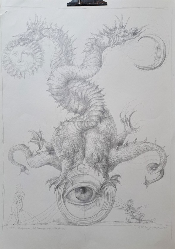 Alexandra Müller-Jontschewa | Schlange von Arabien |2023| Surrealismus-aktuelle.com