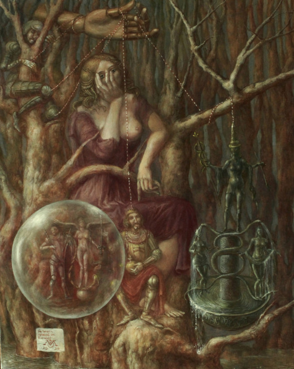 Alexandra Müller-Jontschewa |Die Seherin (Vǫlospá) im Eiswald |2024| Surrealismus-aktuelle.com