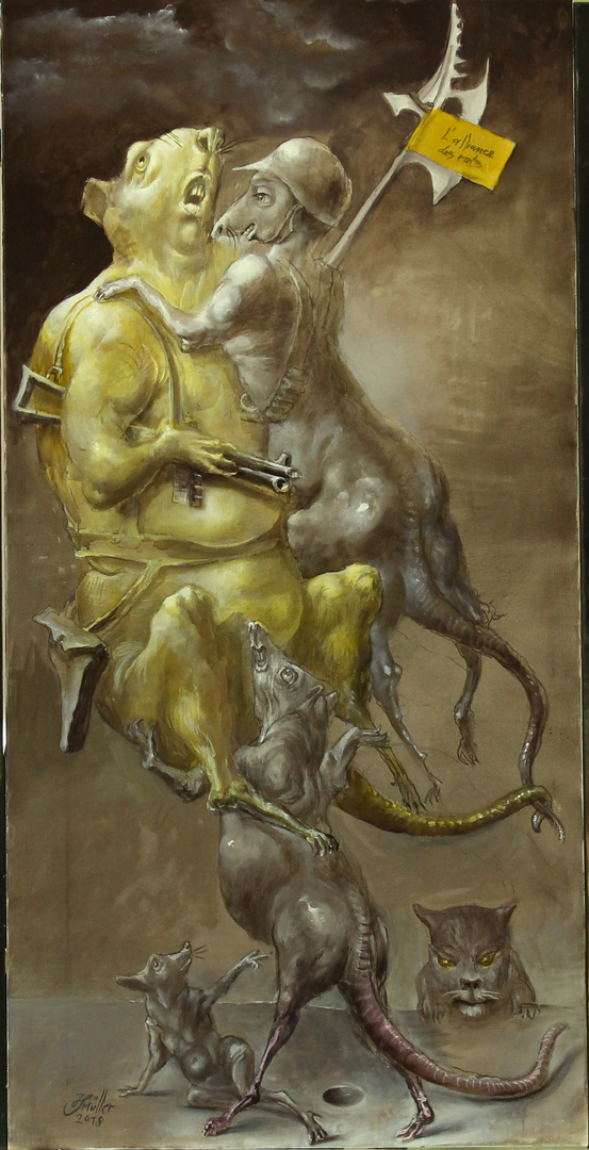 Hans-Peter Müller | Der Rat der Ratten (La Fontaine) | surrealismus-aktuelle.com