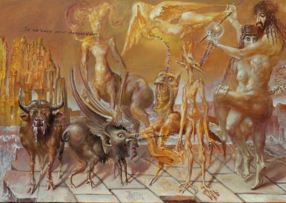 Hans-Peter Müller | Die Gefährten des Ulysses (La Fontaine) | surrealismus-aktuelle.com